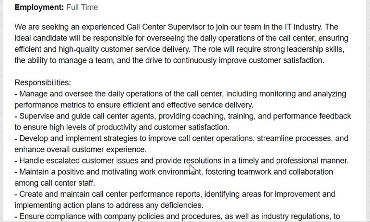 DUBAI - Call Center Supervisor Job - UAE - Salary - AED 10,000 to 12,000 per month - Apply soon