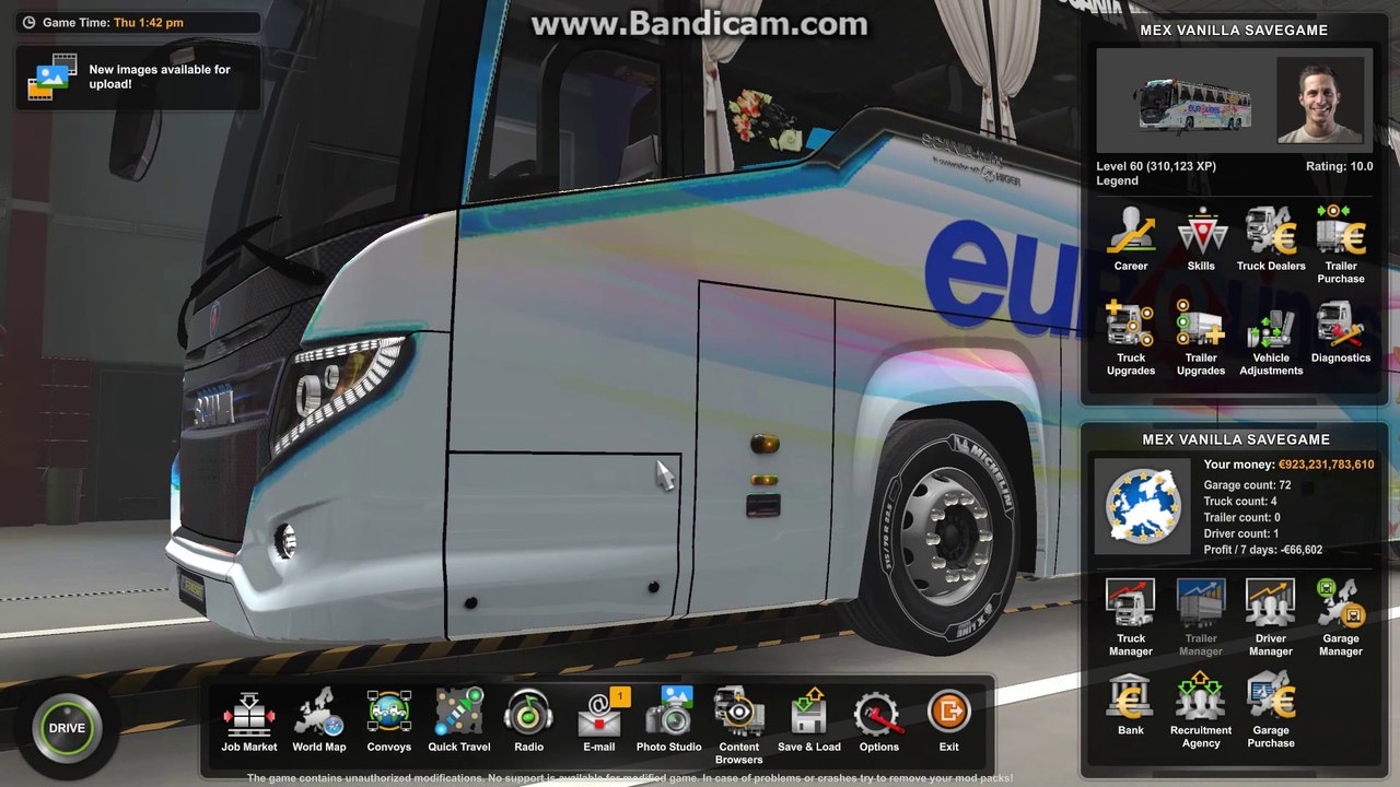 Scania Touring Euro line bus Skin professional  with bus mods 1.50.x  bus skin