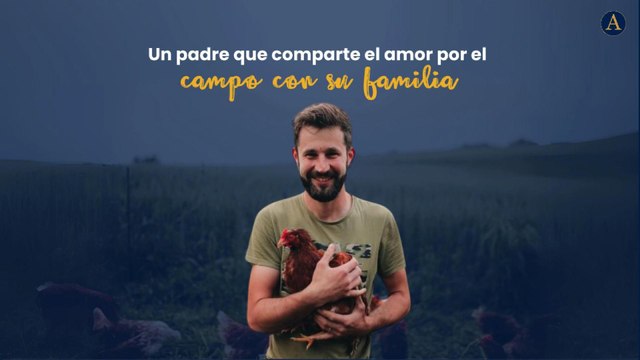 Un padre que comparte el amor por el campo con su familia