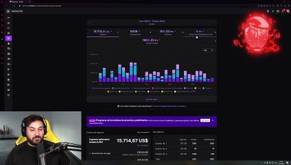 Un streamer muestra lo que ha ganado en un mes en comparación con el anterior en Twitch