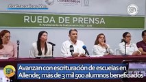 Avanzan con escrituración de escuelas en Allende; más de 3 mil 500 alumnos beneficiados