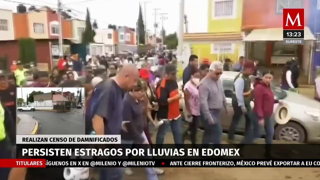 Autoridades realizan censo de damnificados por lluvias en Cuaititlan, Edomex