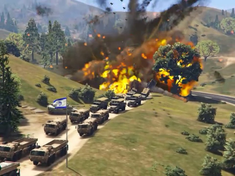Irani Fighter Jets, War Drones & Helicopters Attack on Israeli Army Convoy in Jerusalem - GTA 5