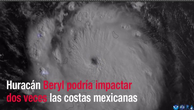 Huracán Beryl podría impactar dos veces las costas mexicanas