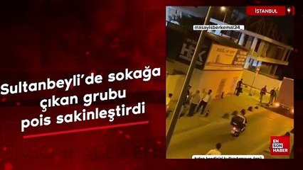 Sultanbeyli'de sokağa çıkan grubu polis sakinleştirdi