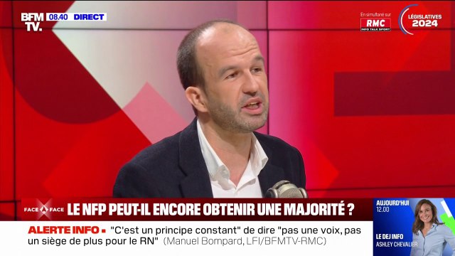 Législatives: Manuel Bompard se dit ni triste, ni content du résultat du premier tour