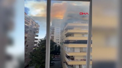 Adana'da 10 katlı binada yangın