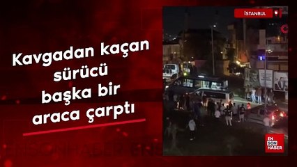 Esenyurt’ta trafik kavgasında kaçmaya çalışan sürücü, başka araca çarptı