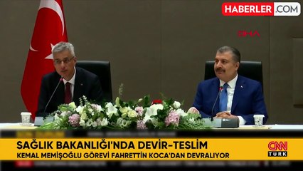 Sağlık Bakanlığı'nda bayrak değişimi! Memişoğlu görevi Fahrettin Koca'dan devraldı