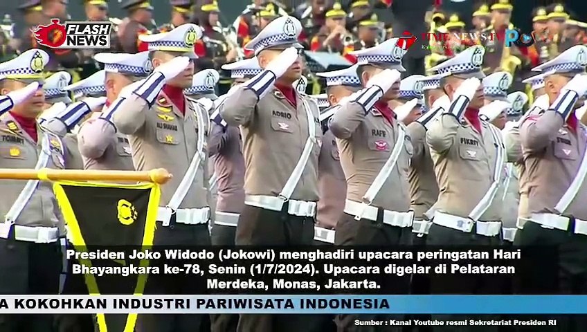 Presiden Jokowi Pimpin Upacara Peringatan Ke-78 Hari Bhayangkara di Monas