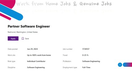 Up to 100% Work from Home | Microsoft Partner Software Engineer | 27
