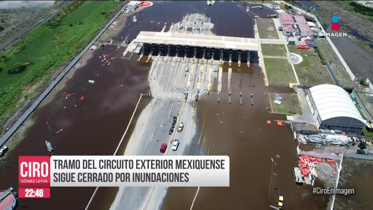 Circuito Exterior Mexiquense sigue cerrado en ambos sentidos por las inundaciones
