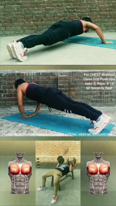 3 Best CHEST Workouts  #heermlgangaputra #naturalbodybuilding #exercise #fitness #gym #muscle #training #tips