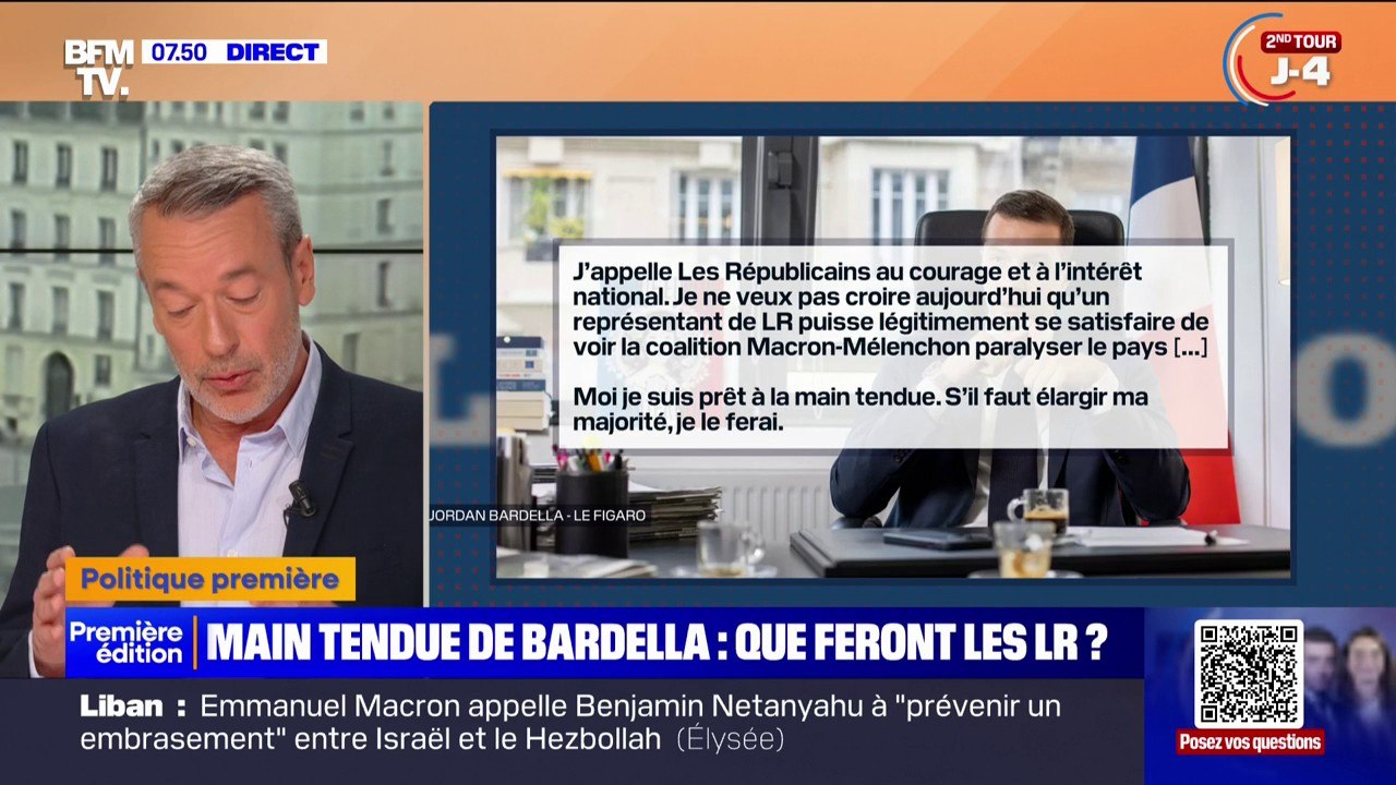 Législatives: la main tendue de Jordan Bardella aux Républicains