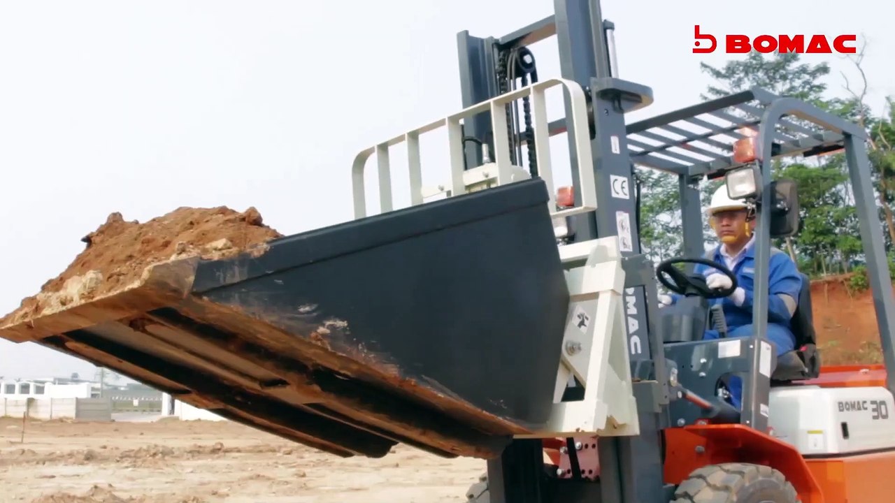 JUAL FORKLIFT DENGAN ATTACHMENT BUCKET - BOMAC FORKLIFT