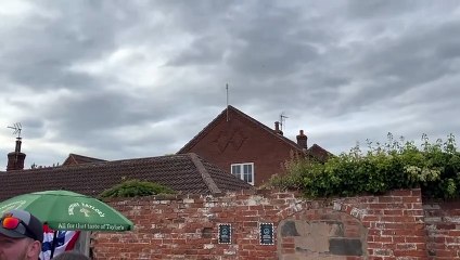 Red Arrows Flypast of Almost Fourth of July Party