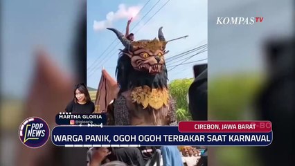 Warga Panik! Ogoh-ogoh Terbakar saat Karnaval Pondok Bambu Cirebon