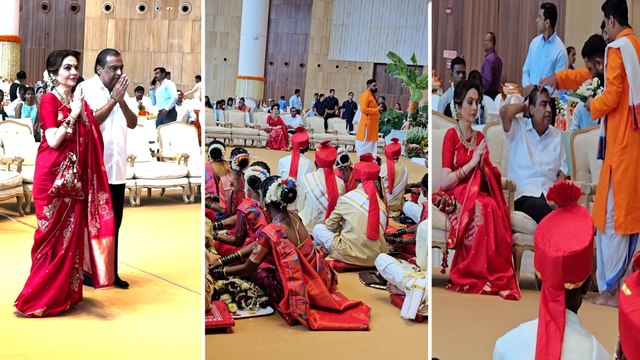 Anant-Radhika Wedding: Nita और Mukesh Ambani पहुंचे underprivileged couples की mass wedding में!