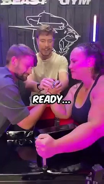 MrBeast Can You Beat A Girl In Arm Wrestling?