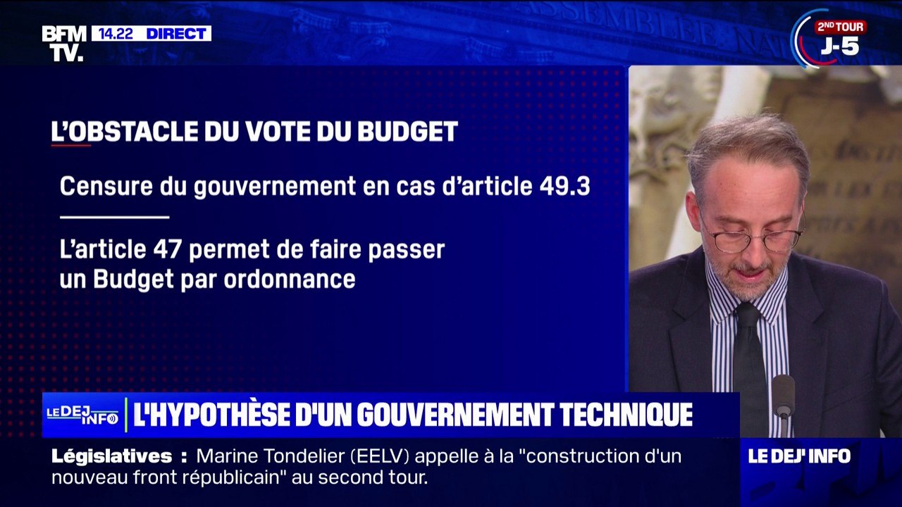 Législatives: qu'est-ce qu'un gouvernement "technique", cette hypothèse évoquée en cas d'Assemblée sans majorité absolue?