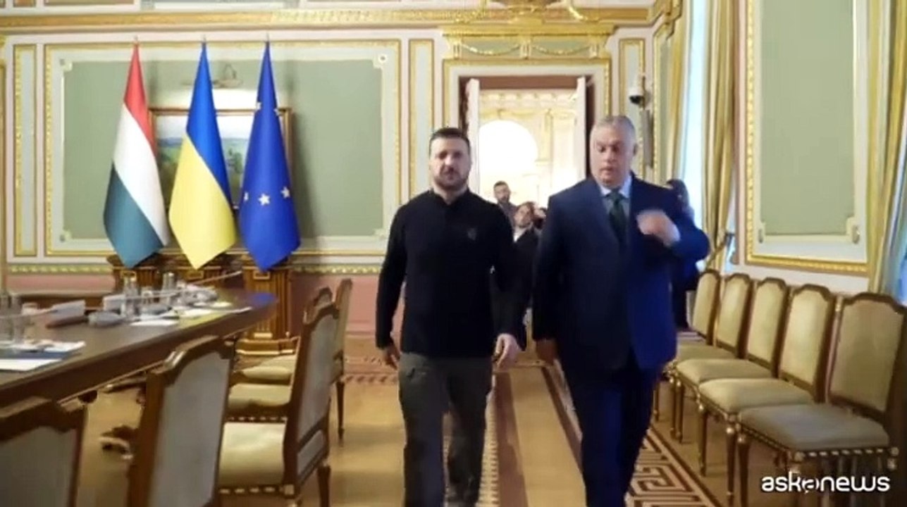 Faccia a faccia a Kiev tra Viktor Orban Volodymyr Zelensky