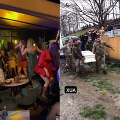  Rich Ukrainians party in Kiev, while the poor get sent to the front.