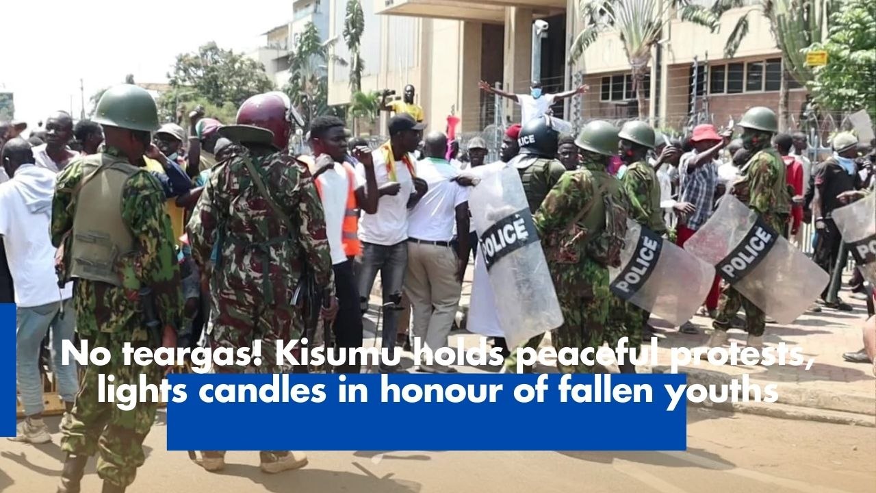 No teargas! Kisumu holds peaceful protests, lights candles in honour of fallen youths