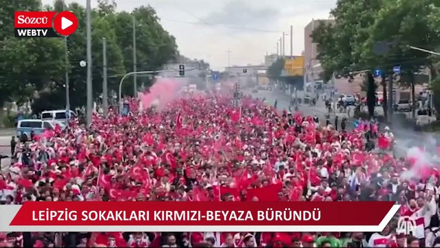 Leipzig sokakları kırmızı-beyaza büründü