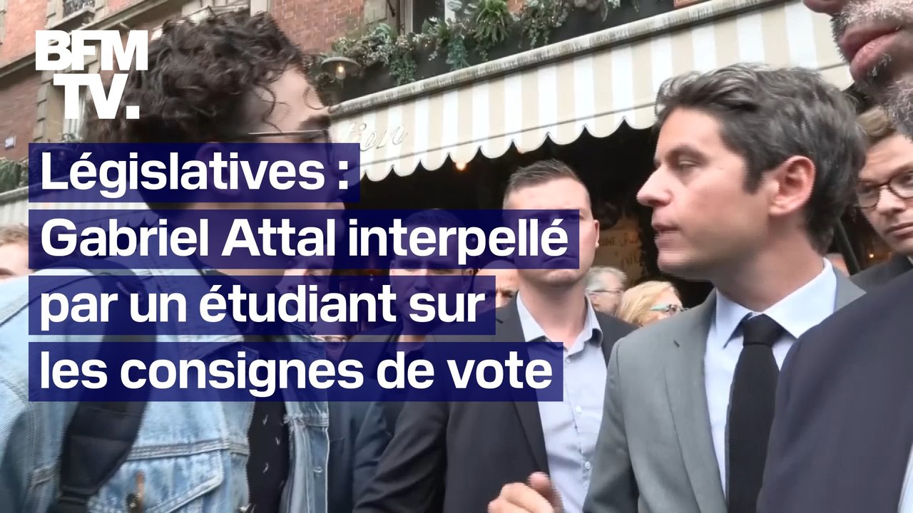"Vous n'avez pas le droit de laisser le monde à l'extrême droite": Gabriel Attal interpellé par un étudiant sur les consignes de vote pour le second tour des législatives