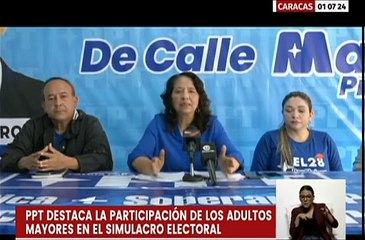 PPT destacó el llenado de más de 3 mil mesas electorales durante el simulacro