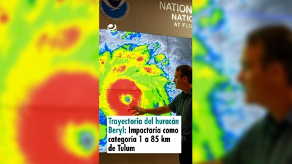 Video herunterladen: Trayectoria del huracán Beryl: Impactaría como categoría 1 a 85 kilómetros de Tulum