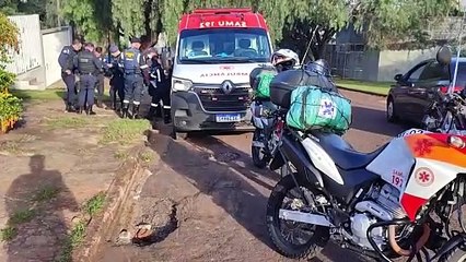 Homem é contido pela GM após ameaçar socorristas do Samu com facão