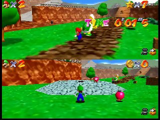 Super Mario 64 Splitscreen Multiplayer online multiplayer - n64