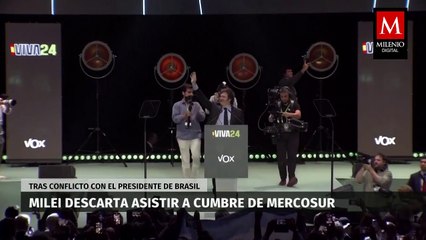 Javier Milei descarta asistir a cumbre de Mercosur tras conflicto con presidente de Brasil