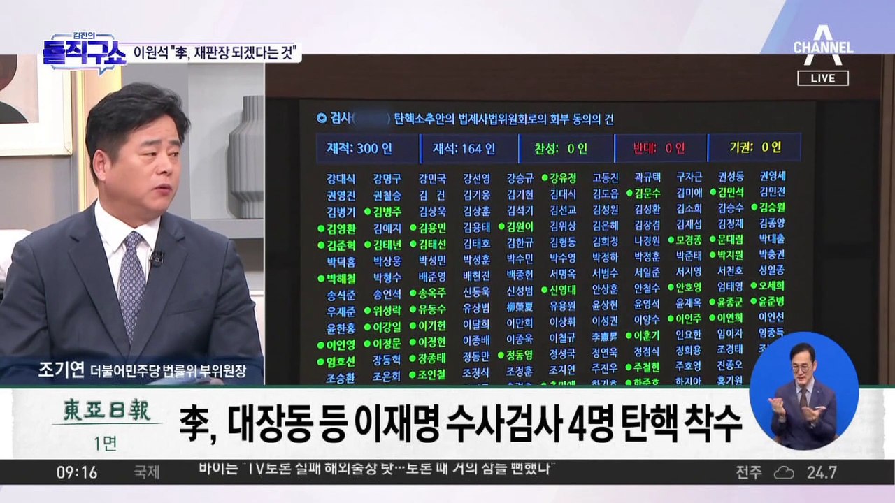 민주당, 이재명 수사검사 4명 탄핵 착수
