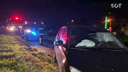 Motorista fica ferido em colisão entre carro e caminhão na BR-369 em Cascavel