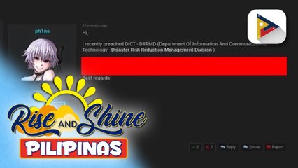 DICT, kinumpirma na nagkaroon ng breach sa kanilang Emergency Disaster Response Unit