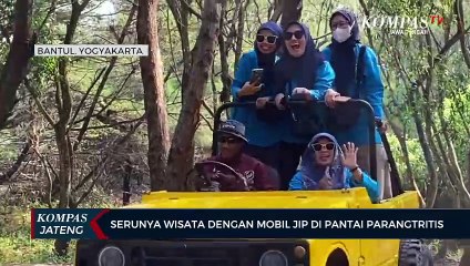 Serunya Wisata dengan Mobil Jip di Pantai Parangtritis