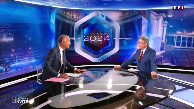 Jean-Luc Mélenchon, invité du 20 Heures de Gilles Bouleau sur TF1.