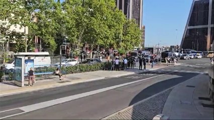 Cordón policial a la prensa en los juzgados de Plaza de Castilla ante la comparecencia de Begoña Gómez