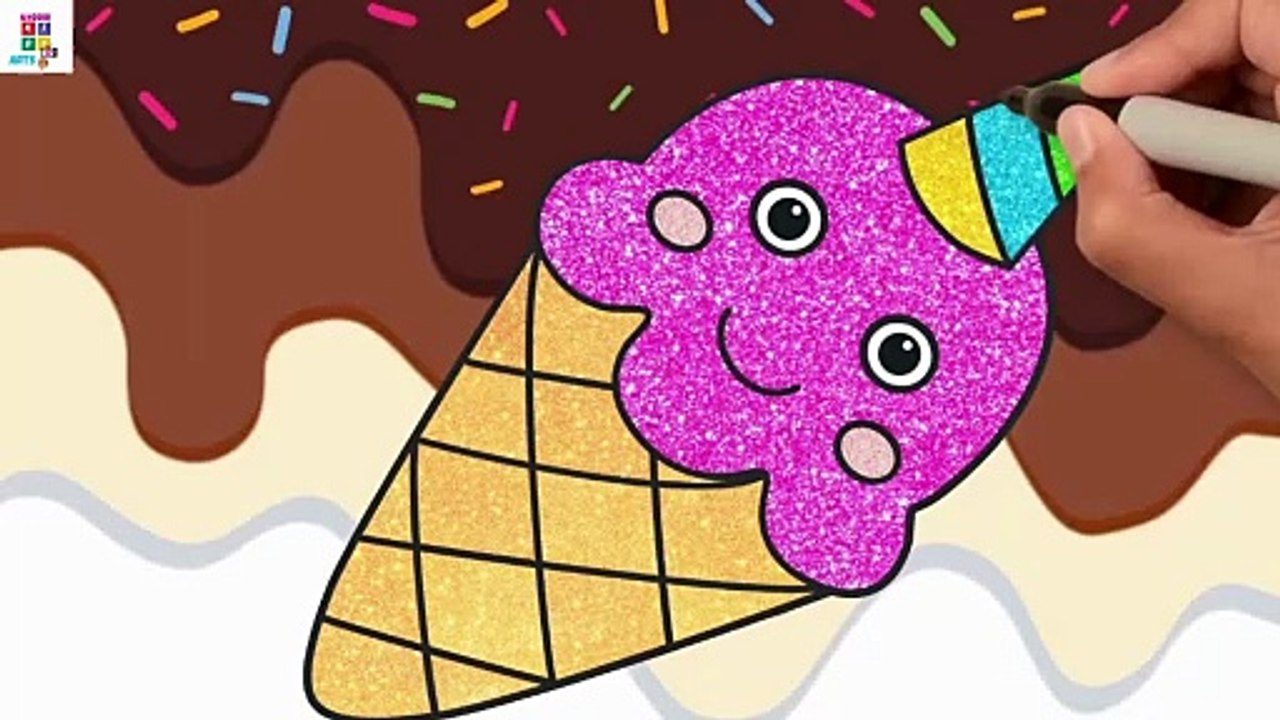 Ice Cream Drawing | How to draw a cute Ice cream with colour easy step by step drawing for beginners