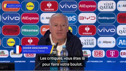 Deschamps : "Les critiques ont toujours fait partie de mon quotidien"