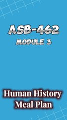 Creating a Human History Meal Plan: ASB 462 Module 3 Assignment Guide