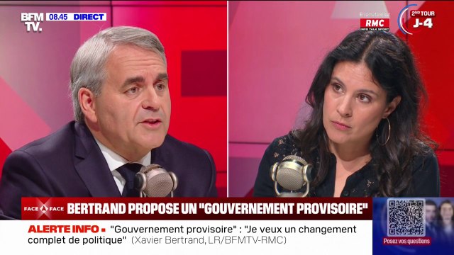Je veux un changement complet de politique : Xavier Bertrand plaide pour un gouvernement provisoire