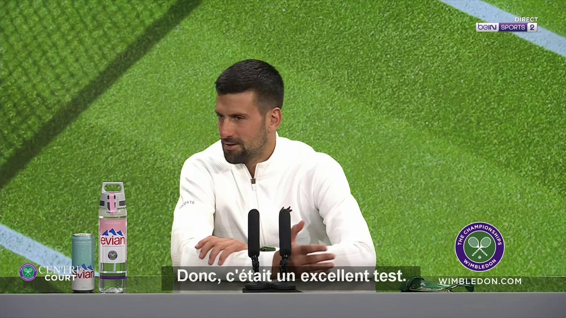 Wimbledon : Djokovic - "C'était un excellent test"