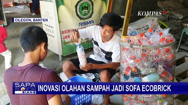 Kurangi Pencemaran Sampah Plastik, Warga di Cilegon Ubah Limbah Jadi Sofa Ecobrick