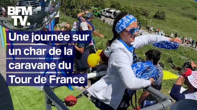 TANGUY DE BFM - Une journée sur un char de la caravane du Tour de France