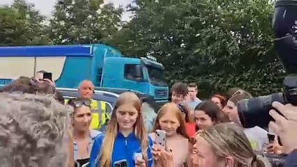Russell Crowe and Ryan Tubridy meet with local fans in Muff, Donegal