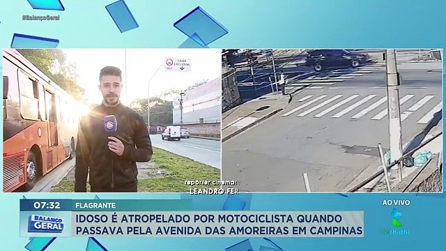 Idoso é atropelado por motociclista na Avenida Amoreiras, em Campinas