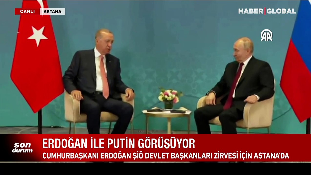 Astana'da Erdoğan-Putin zirvesi! İki liderden önemli mesajlar